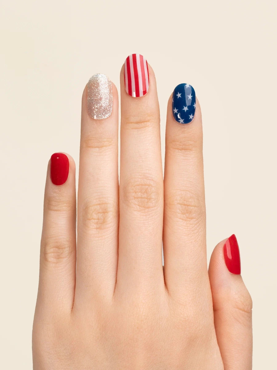 heyhae | Hey, Spark the Night | Semi Cured Gel Nail Wraps | Red