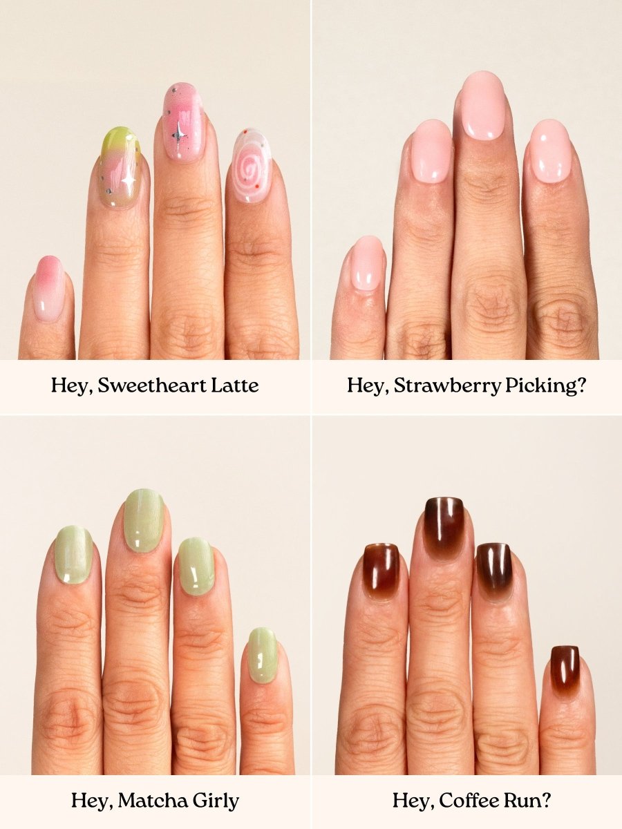 Coffee & Tea Set - Heyhae - sun sured gel nail stickers