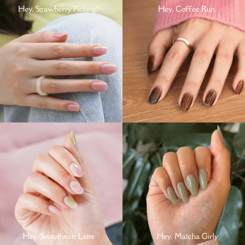 Coffee & Tea Set - Heyhae - sun sured gel nail stickers