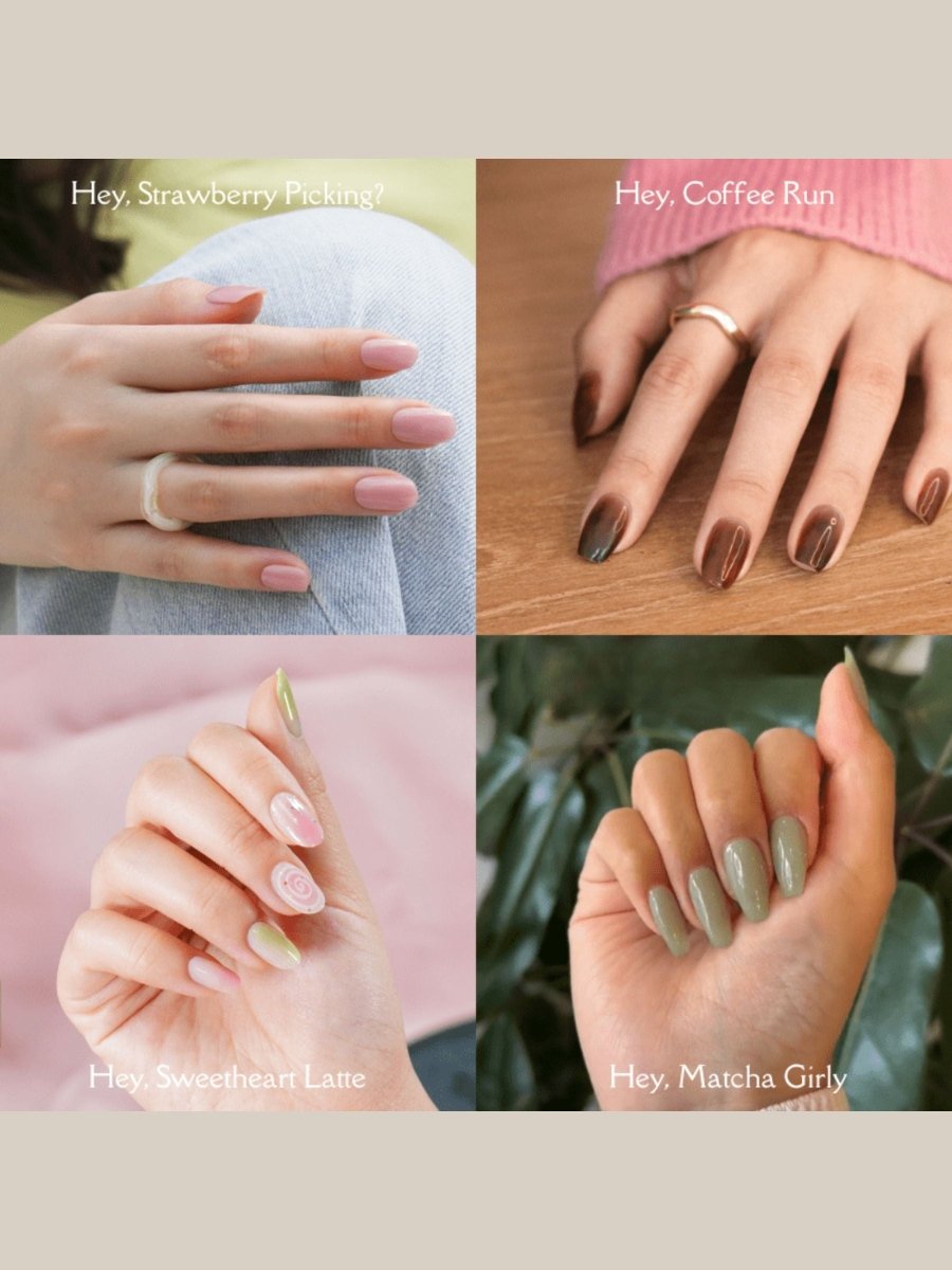 Coffee & Tea Set - Heyhae - sun sured gel nail stickers
