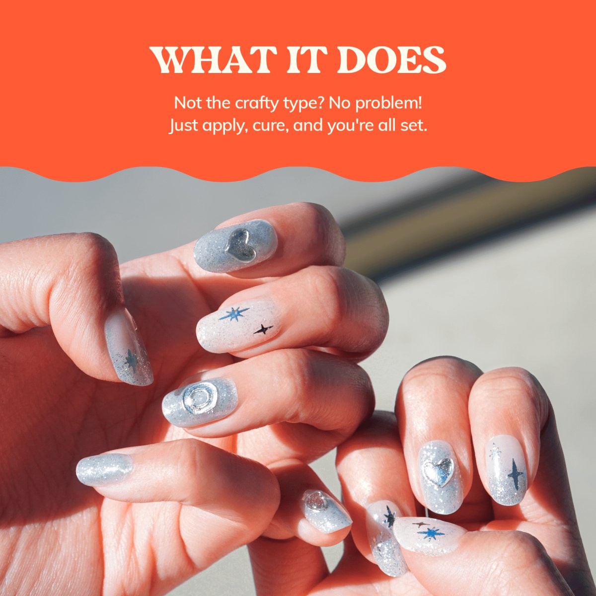 Dew Drops (Silver) - Heyhae - sun sured gel nail stickers