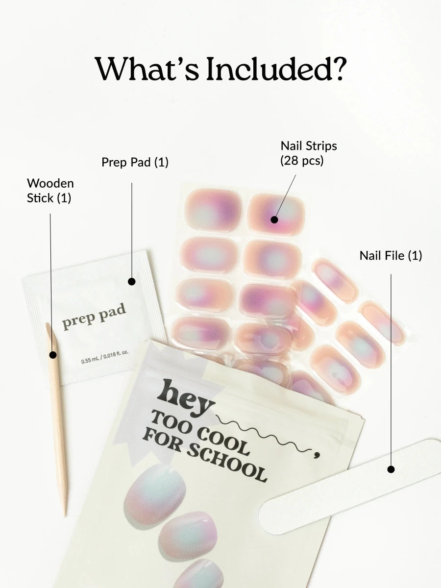 Hey, 2 Cool 4 School - Heyhae - sun sured gel nail stickers
