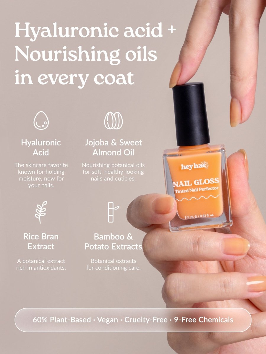 Hey, Apricot Glow Nail Gloss - Heyhae - sun sured gel nail stickers