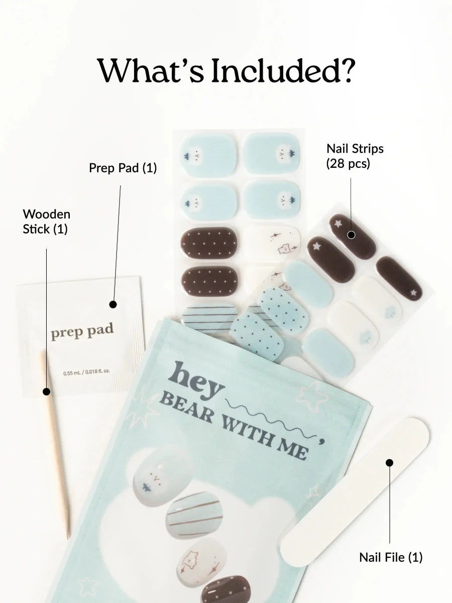 Hey, Bear With Me - Heyhae - sun sured gel nail stickers