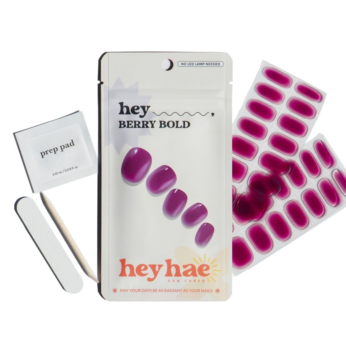 Hey, Berry Bold - Heyhae - sun sured gel nail stickers