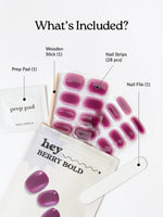 Hey, Berry Bold - Heyhae - sun sured gel nail stickers
