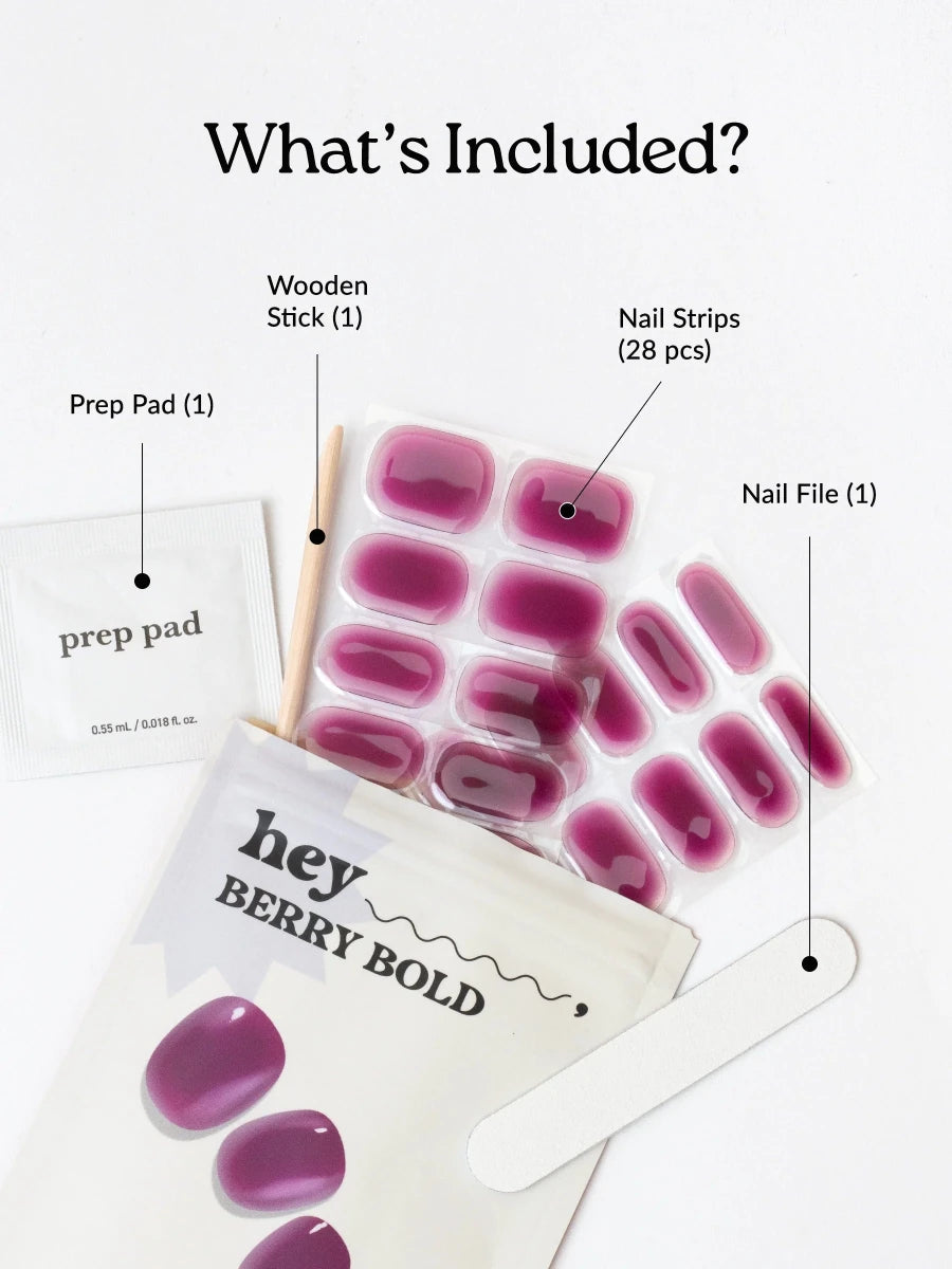 Hey, Berry Bold - Heyhae - sun sured gel nail stickers