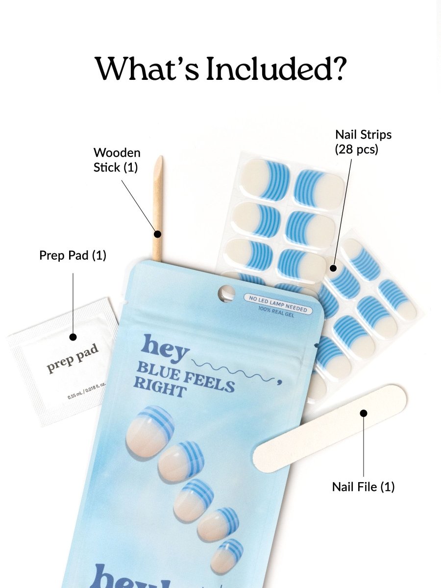 Hey, Blue Feels Right - Heyhae - sun sured gel nail stickers