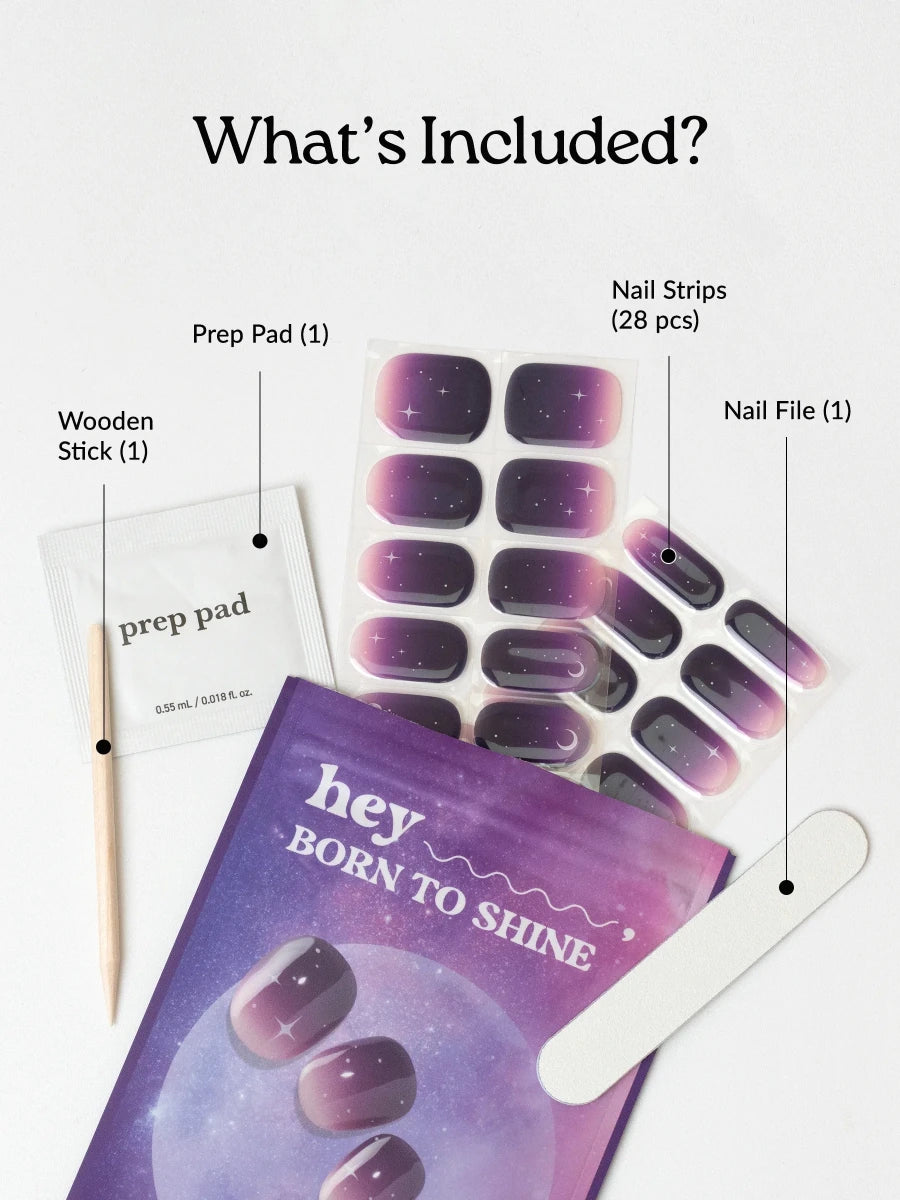 Hey, Born To Shine - Heyhae - sun sured gel nail stickers