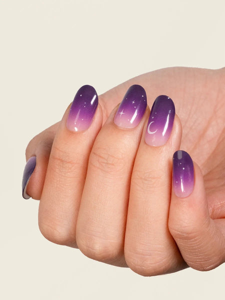 shine hai hängematte heyhae Semi-Cured Gel Nails – Lavender Shimmer