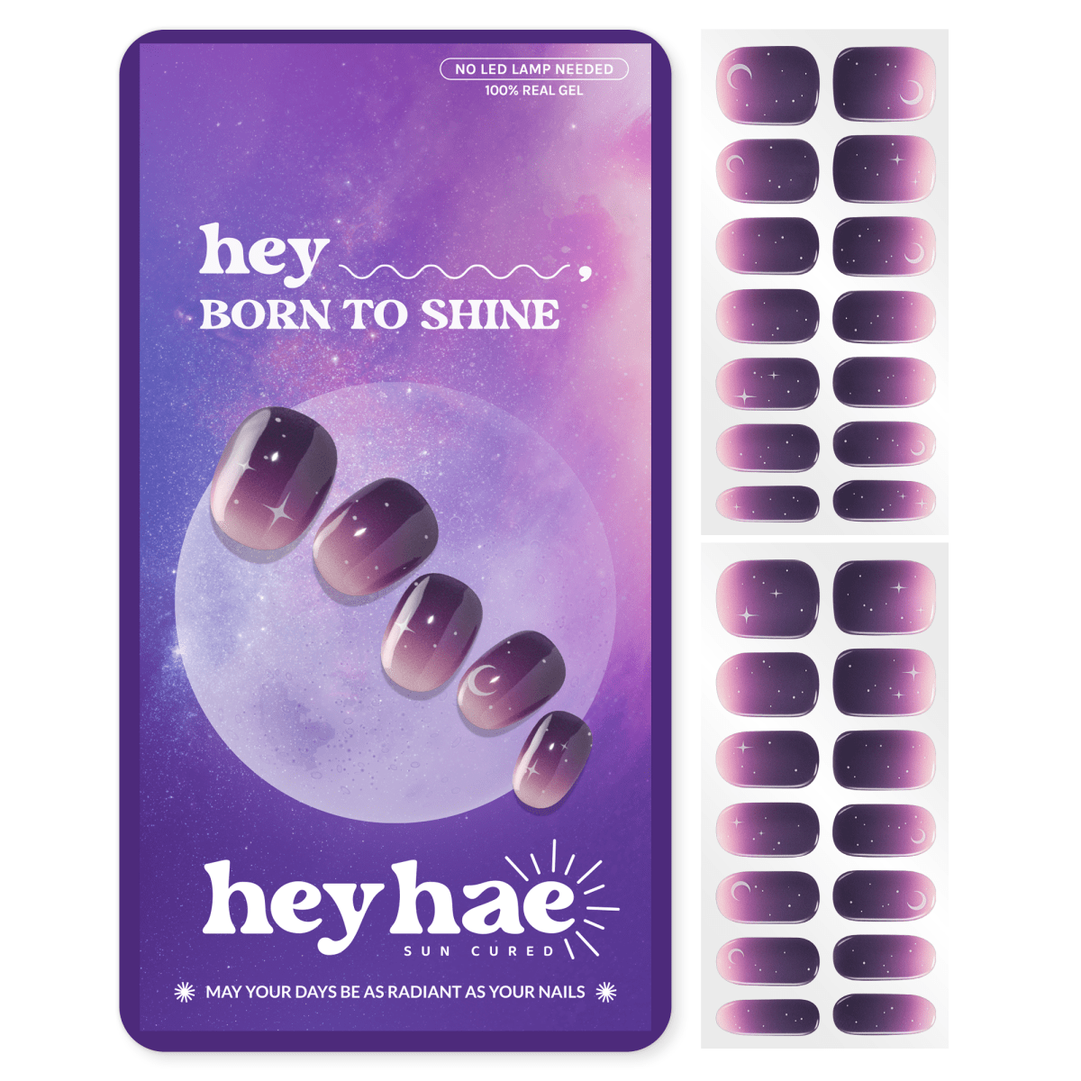 Hey, Born To Shine - Heyhae - sun sured gel nail stickers