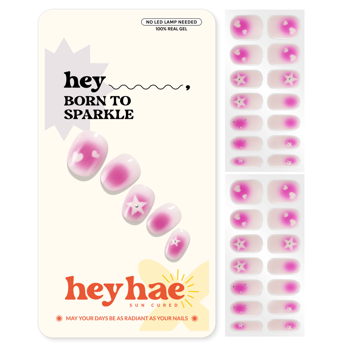 Hey, Born to Sparkle - Heyhae - sun sured gel nail stickers