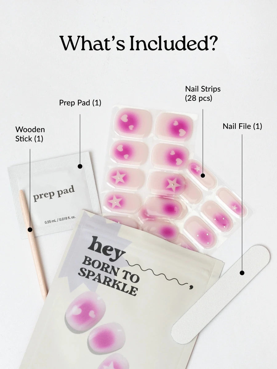 Hey, Born to Sparkle - Heyhae - sun sured gel nail stickers