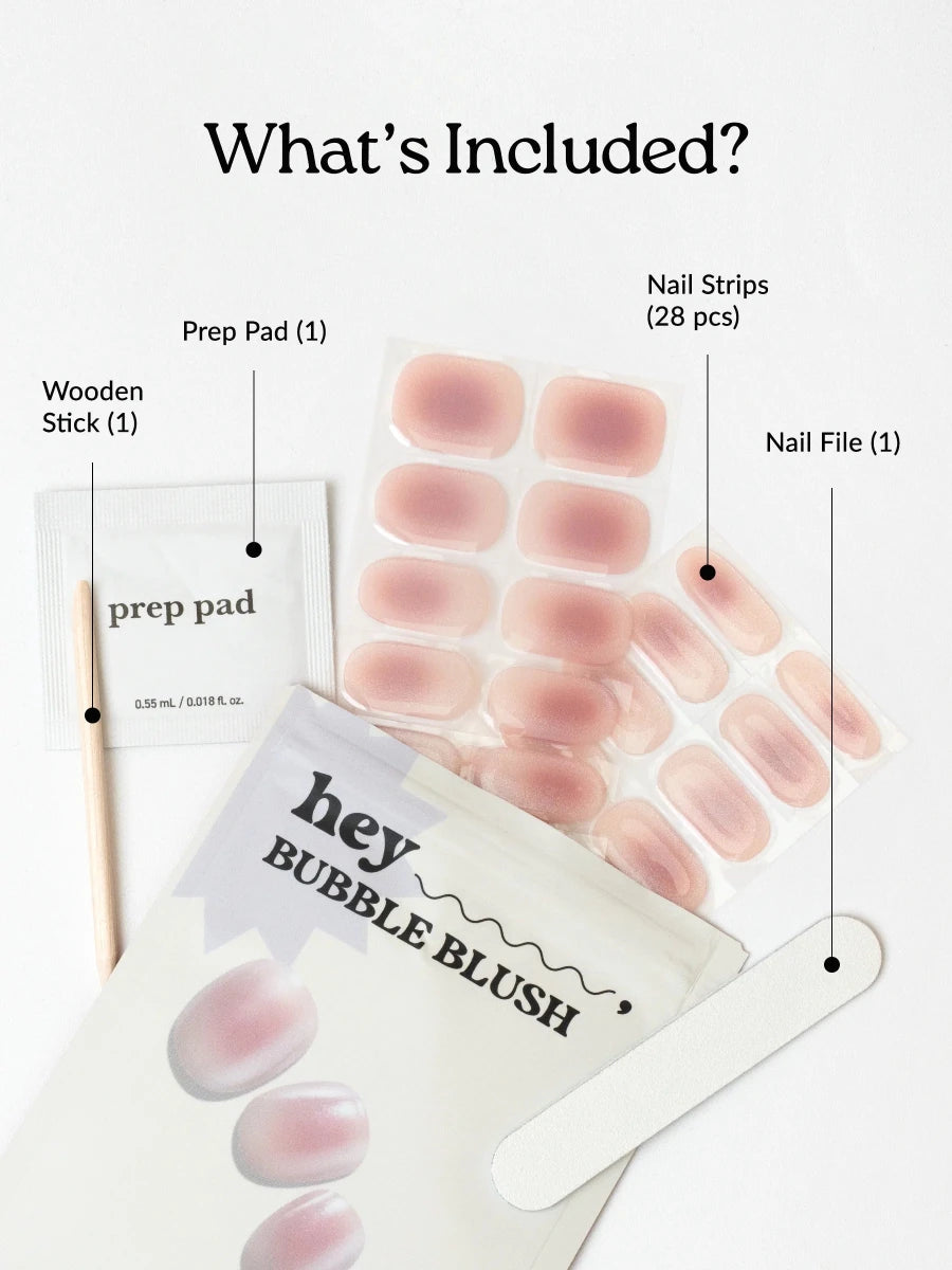 Hey, Bubble Blush - Heyhae - sun sured gel nail stickers