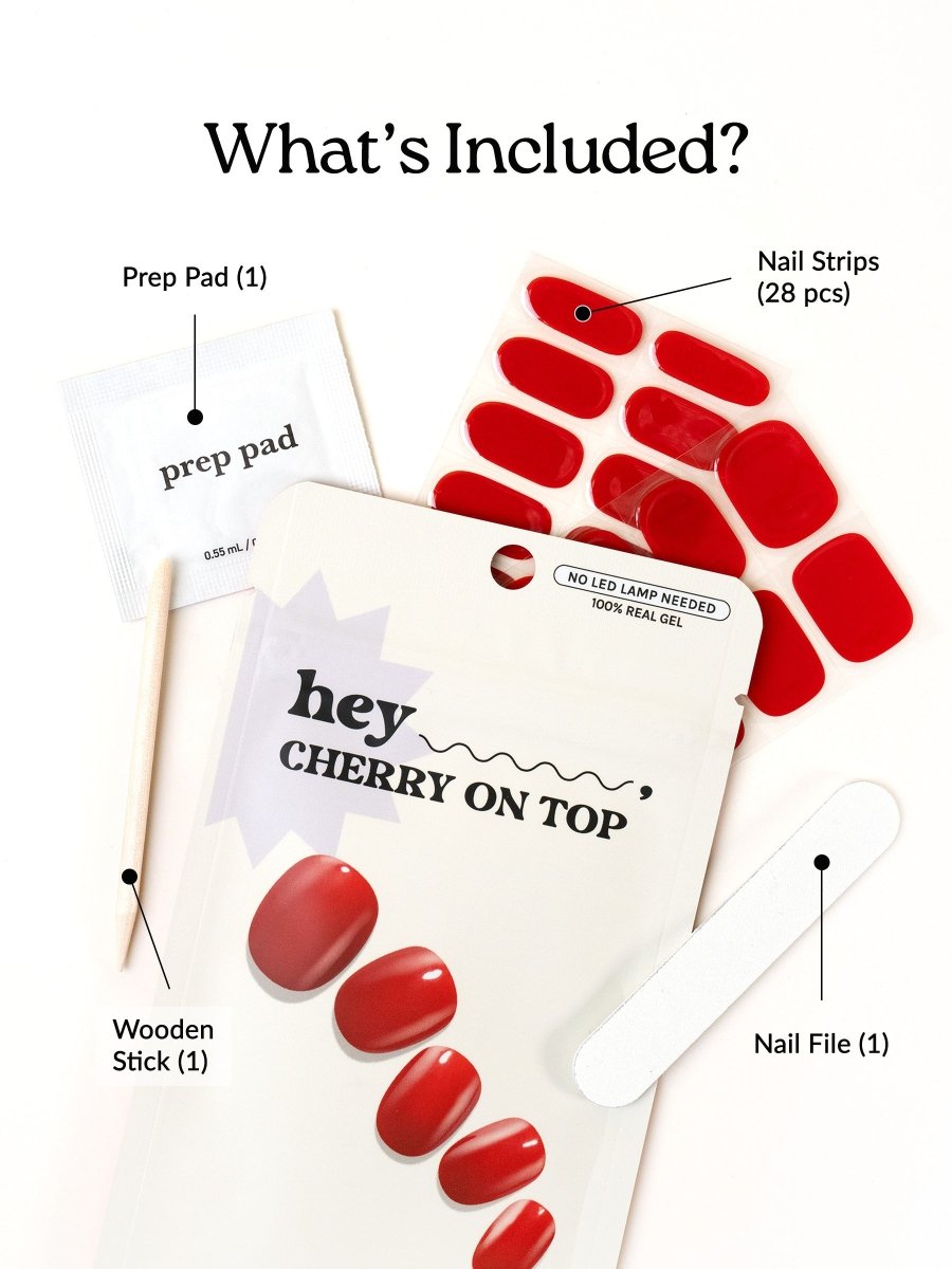 Hey, Cherry on Top - Heyhae - sun sured gel nail stickers