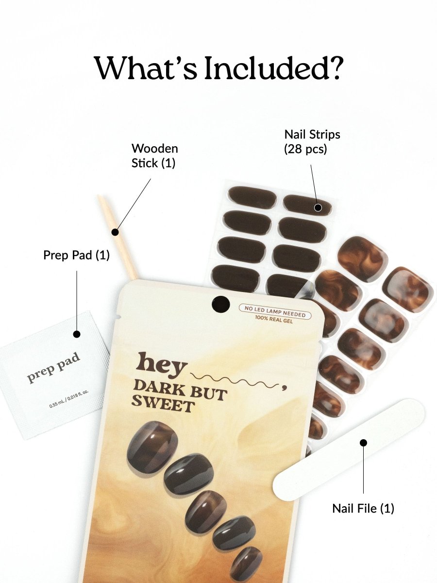 Hey, Dark But Sweet - Heyhae - sun sured gel nail stickers