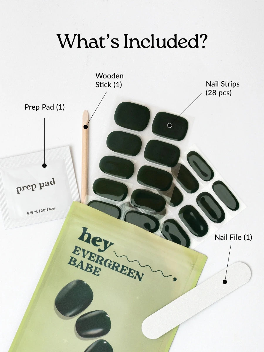 Hey, Evergreen Babe - Heyhae - sun sured gel nail stickers