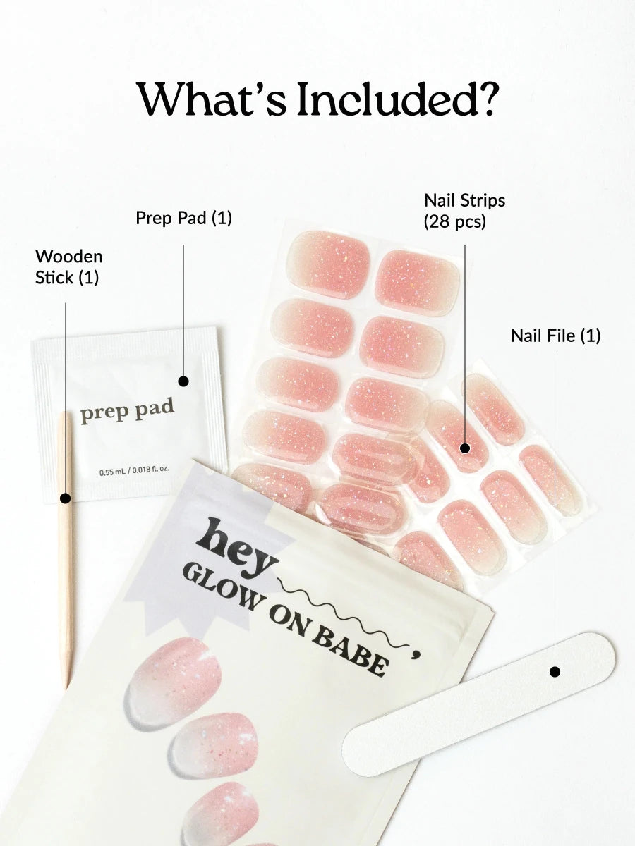 Hey, Glow On Babe - Heyhae - sun sured gel nail stickers