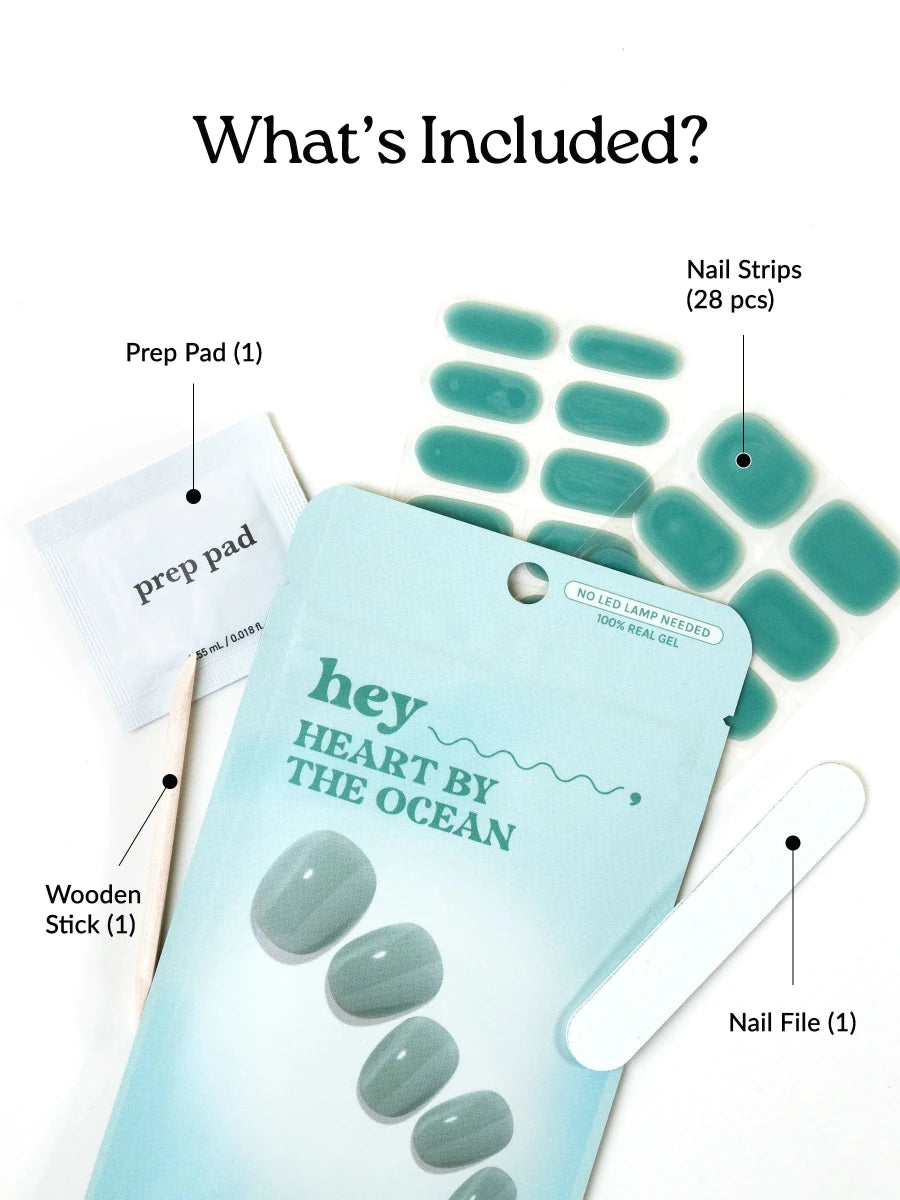 Hey, Heart by the Ocean - Heyhae - sun sured gel nail stickers