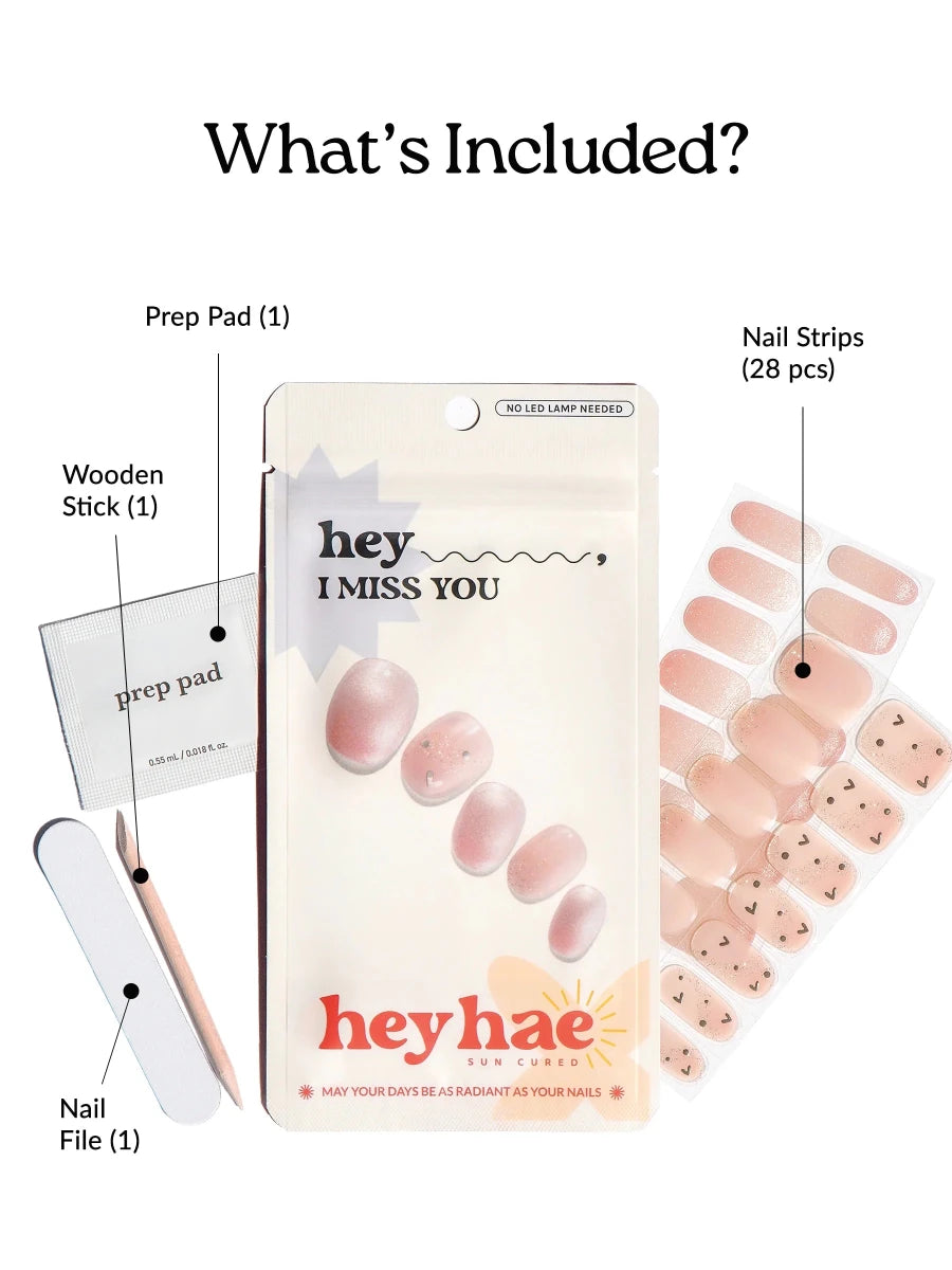 Hey, I Miss You - Heyhae - sun sured gel nail stickers
