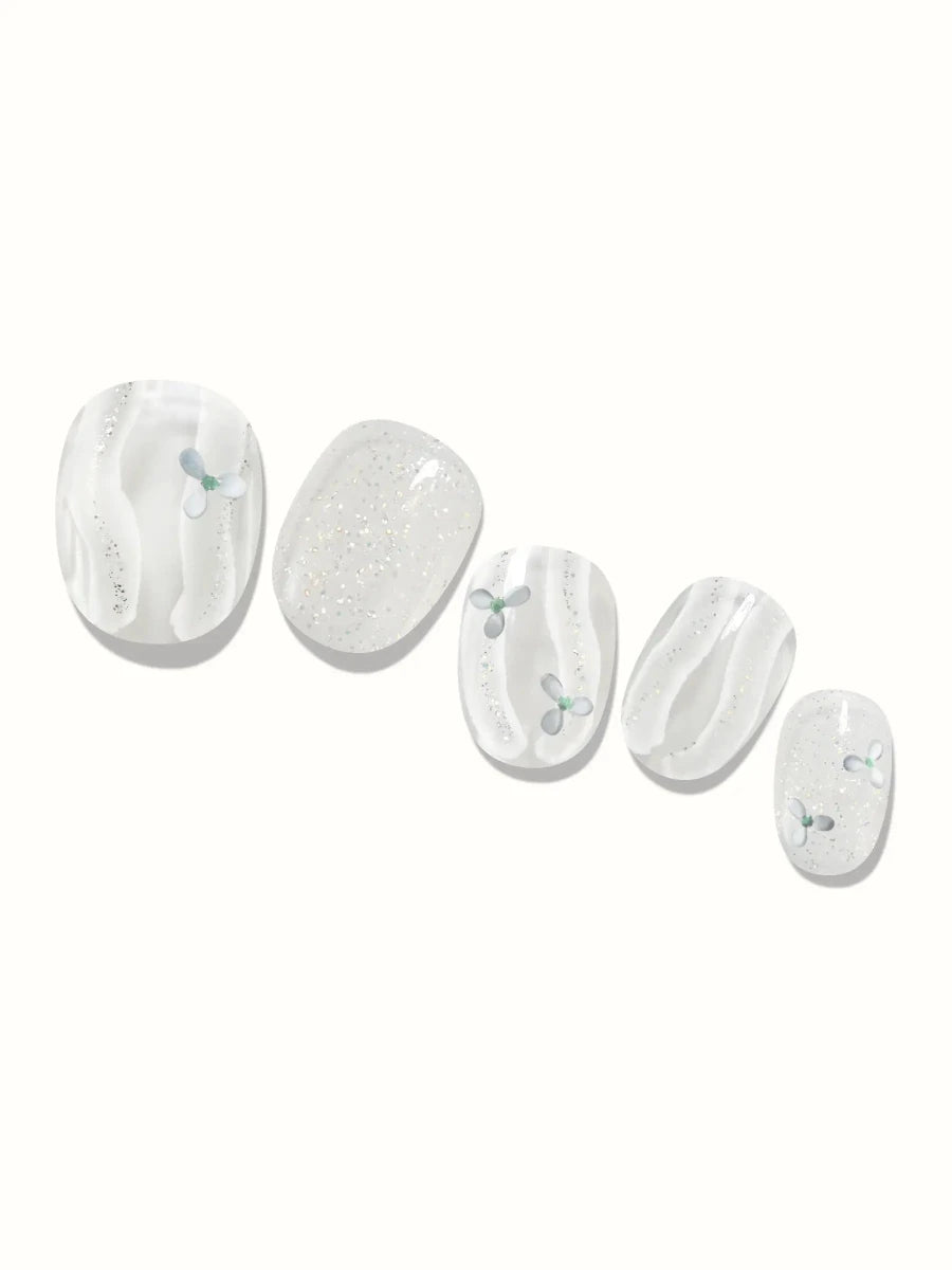 heyhae Semi-Cured Gel Nails – Sheer Silver Glitter | It’s Enchanted ...