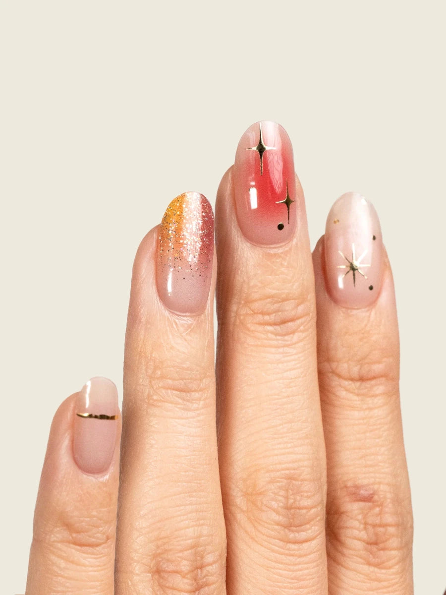 Hey, It's Golden Hour - Heyhae - sun sured gel nail stickers