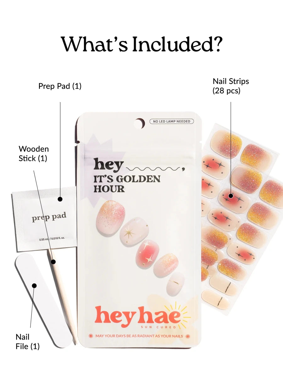 Hey, It's Golden Hour - Heyhae - sun sured gel nail stickers