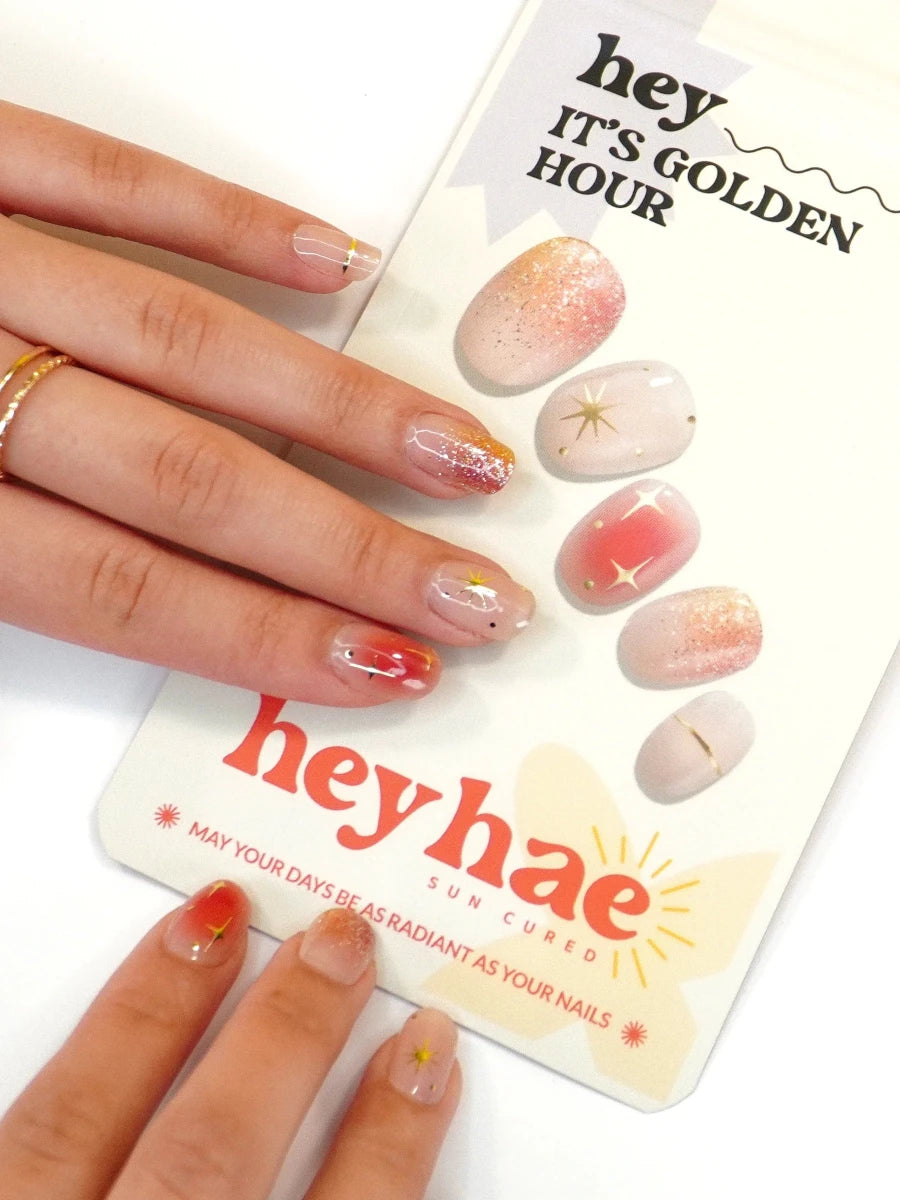 Hey, It's Golden Hour - Heyhae - sun sured gel nail stickers
