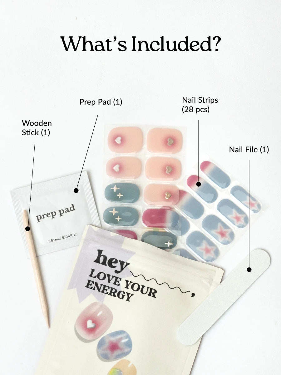 Hey, Love Your Energy - Heyhae - sun sured gel nail stickers