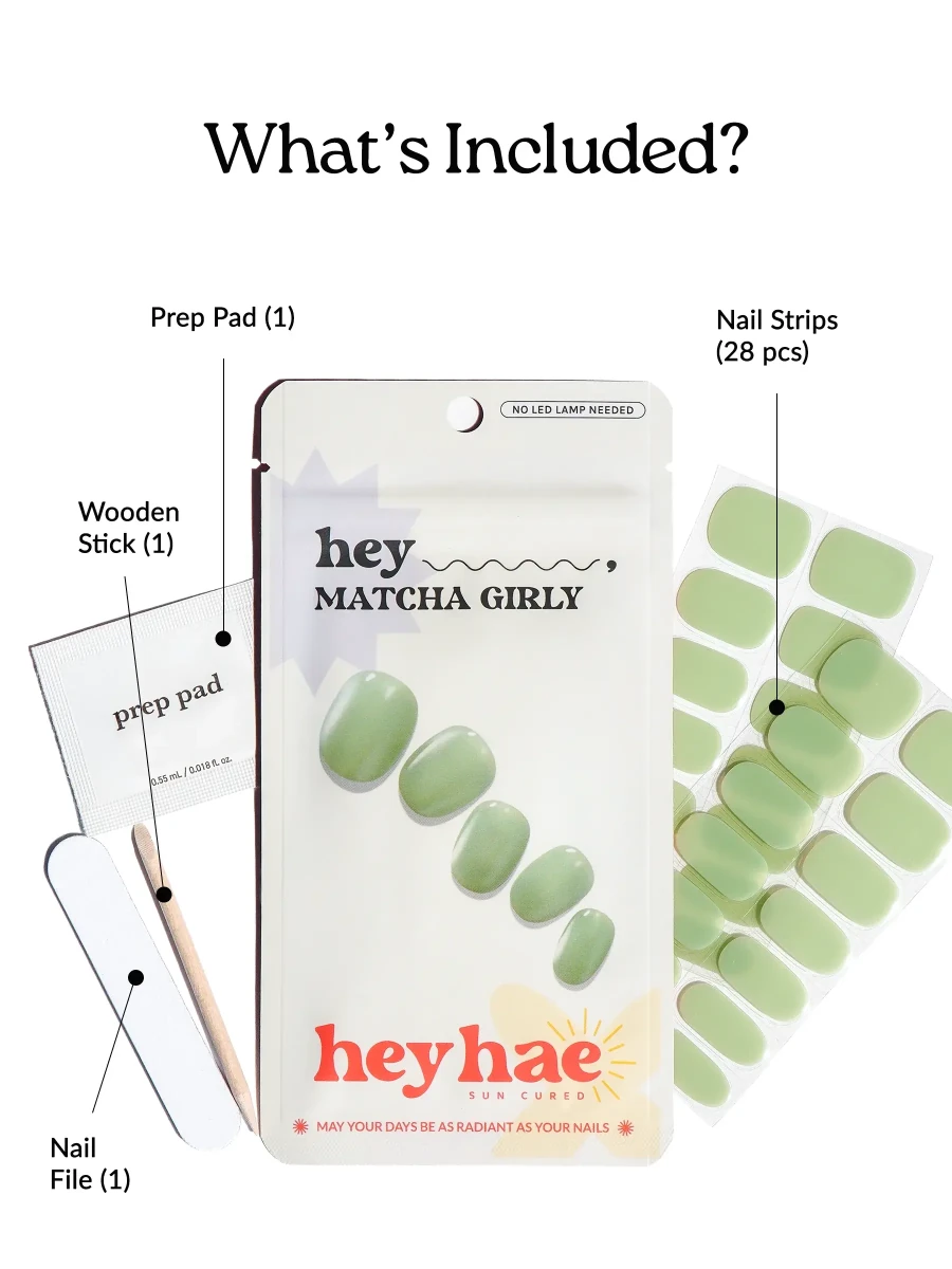 Hey, Matcha Girly - Heyhae - sun sured gel nail stickers