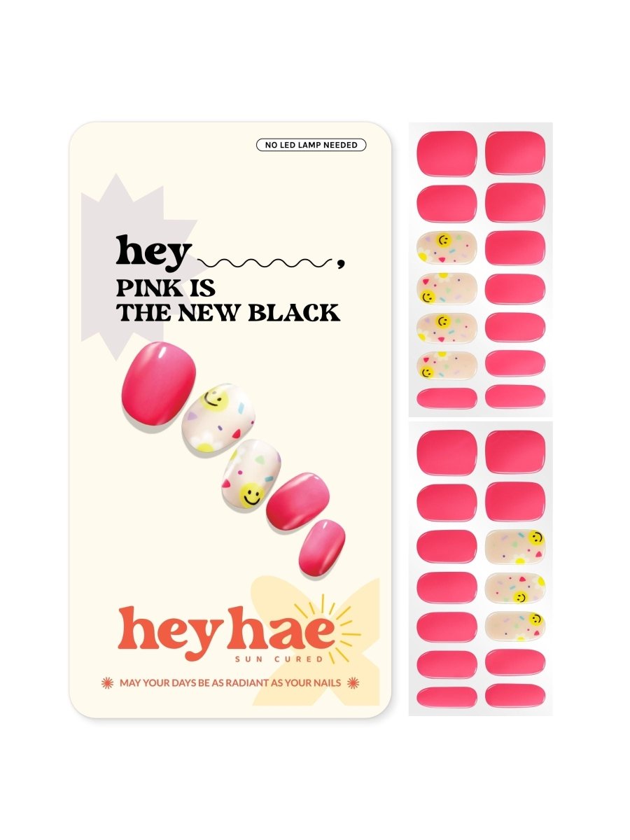 Hey, Pink Is the New Black - Heyhae - sun sured gel nail stickers