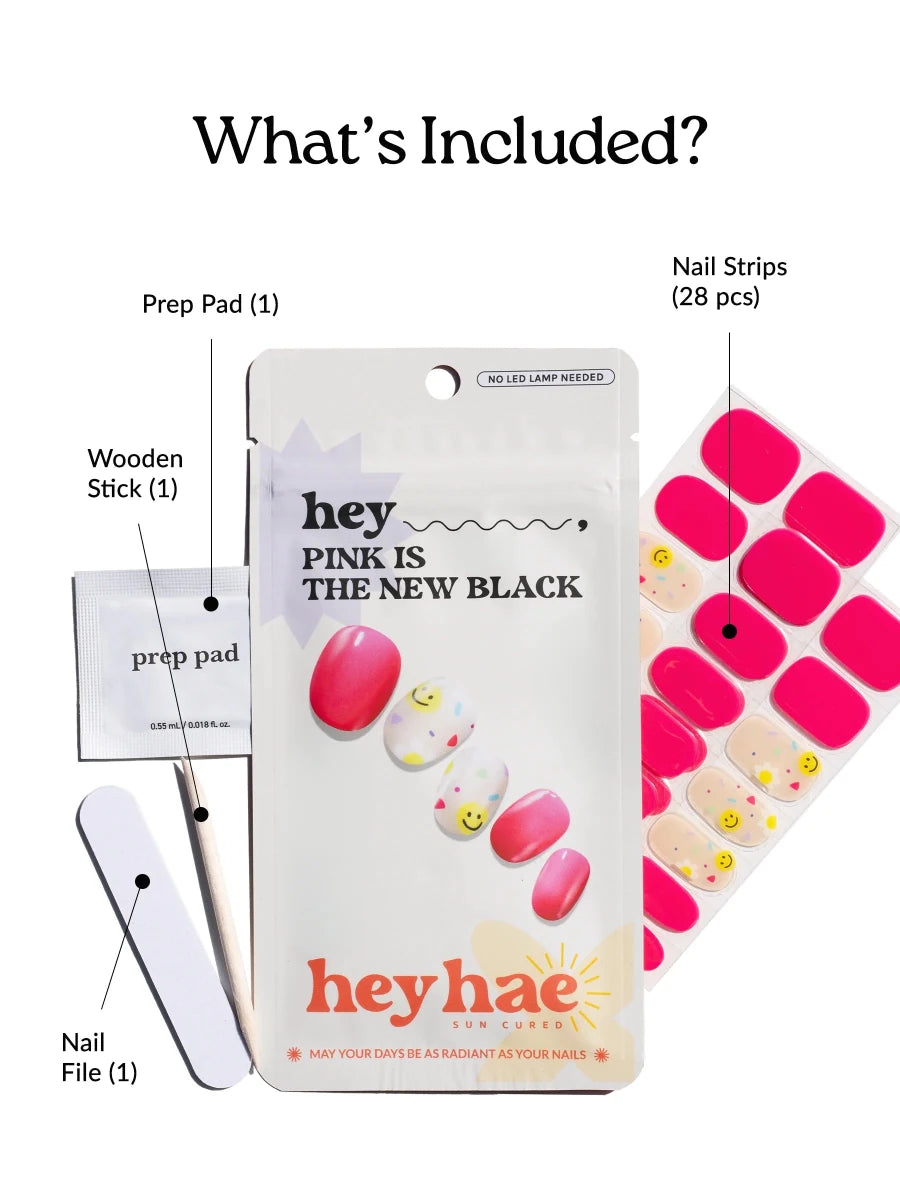 Hey, Pink Is the New Black - Heyhae - sun sured gel nail stickers