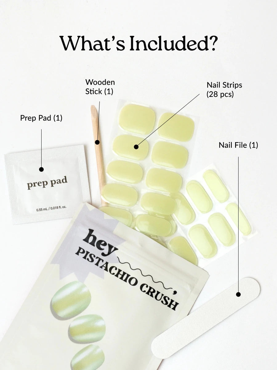 Hey, Pistachio Crush - Heyhae - sun sured gel nail stickers
