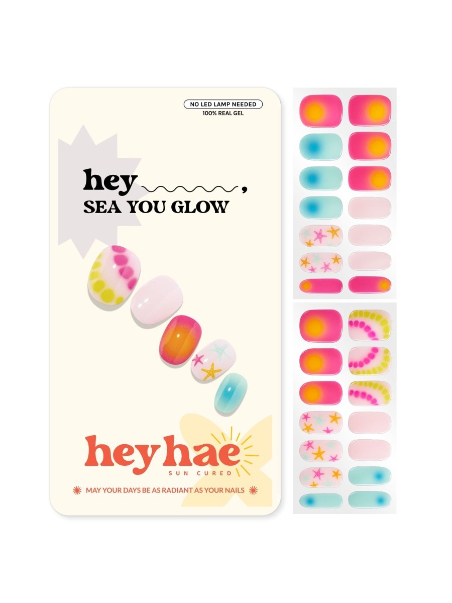 Hey, Sea you Glow - Heyhae - sun sured gel nail stickers