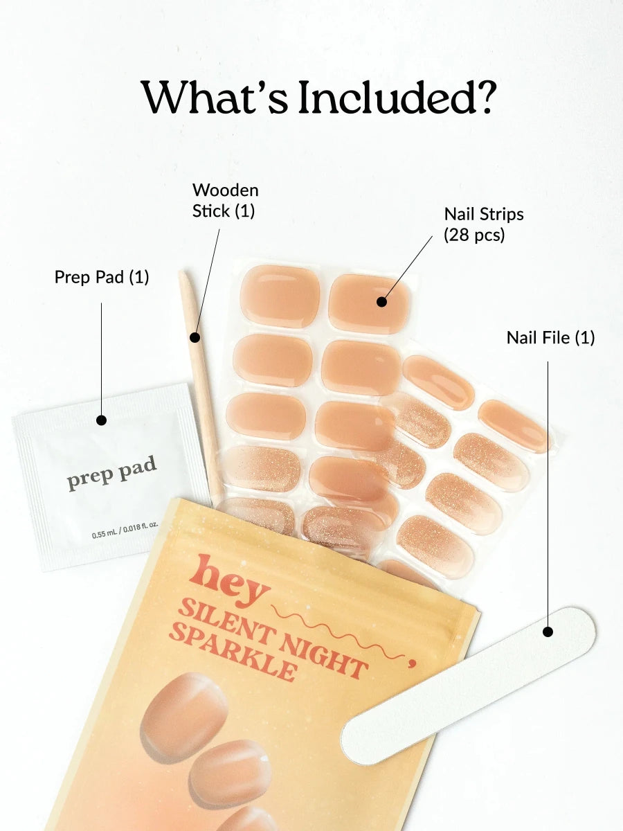 Hey, Silent Night Sparkle - Heyhae - sun sured gel nail stickers