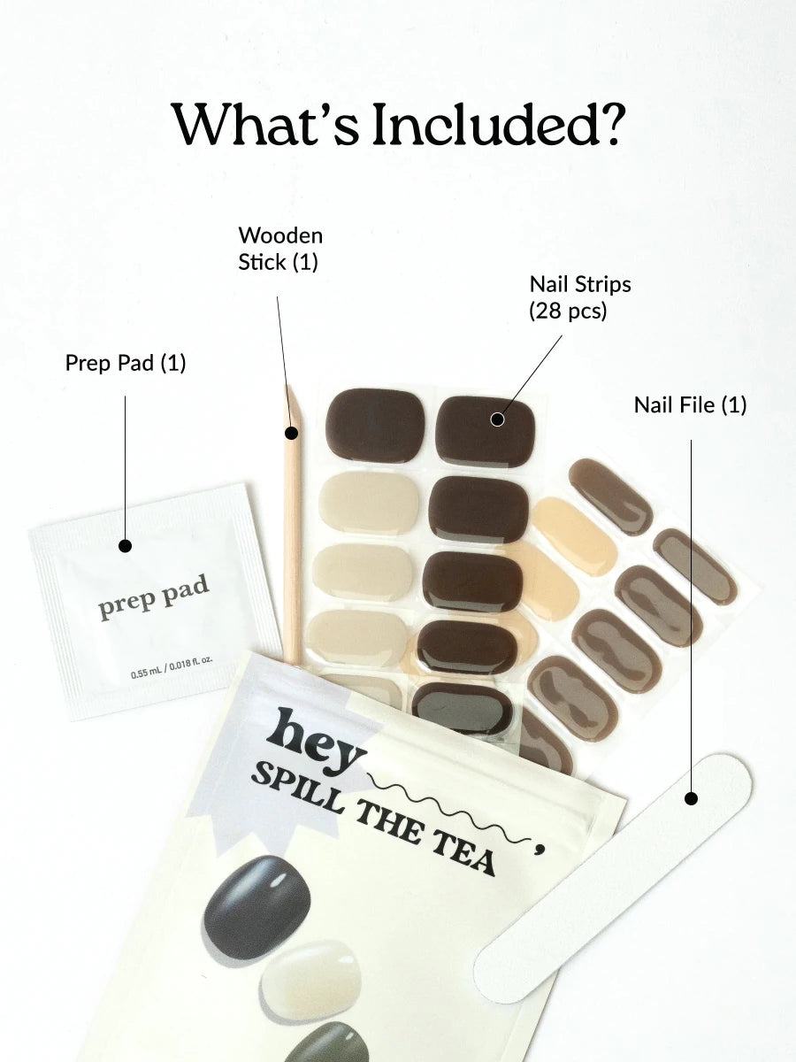Hey, Spill the Tea - Heyhae - sun sured gel nail stickers
