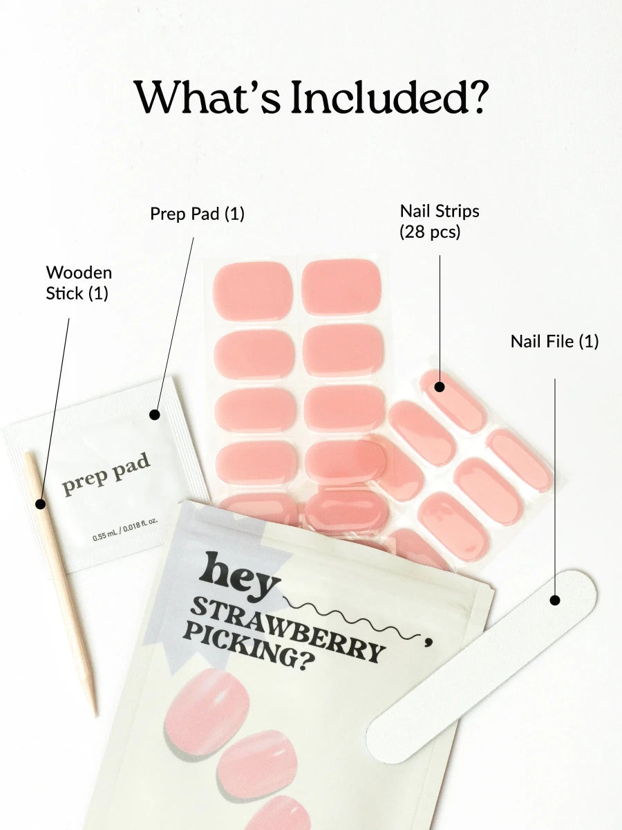 Hey, Strawberry Picking? - Heyhae - sun sured gel nail stickers