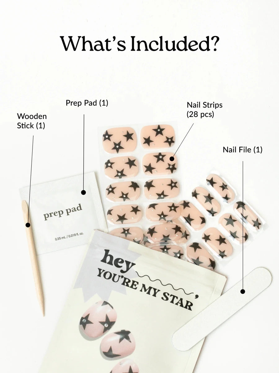 Hey, You’re My Star - Heyhae - sun sured gel nail stickers