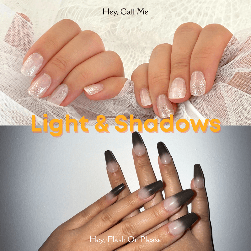 Light & Shadows - Heyhae - sun sured gel nail stickers