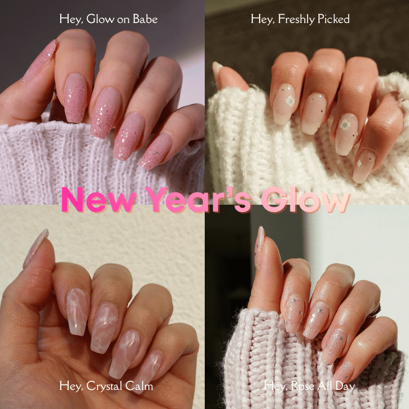 New Year's Glow - Heyhae - sun sured gel nail stickers